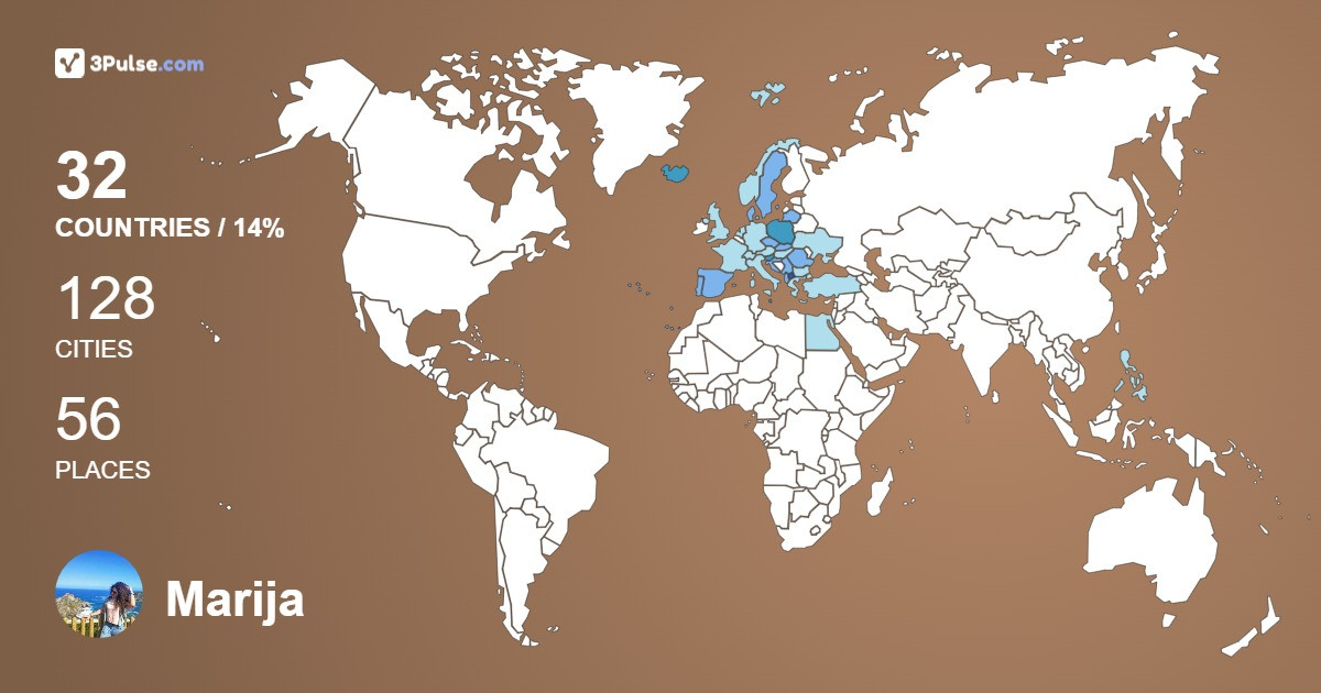 Marija Vasileska's Travel Map Image