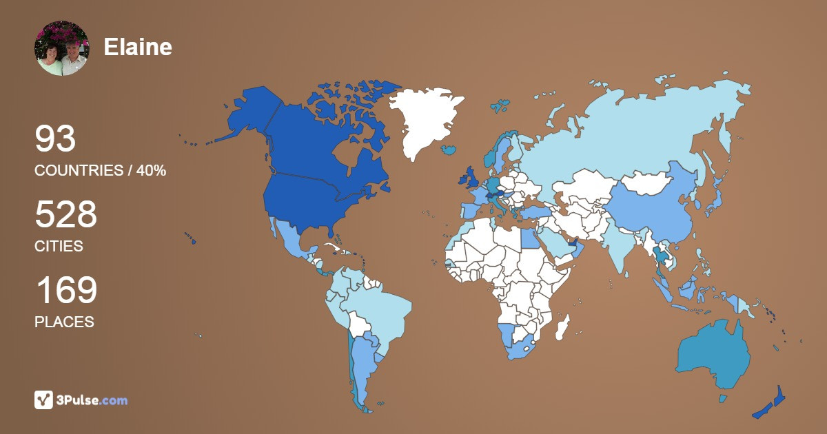 Elaine Nolan's Travel Map Image
