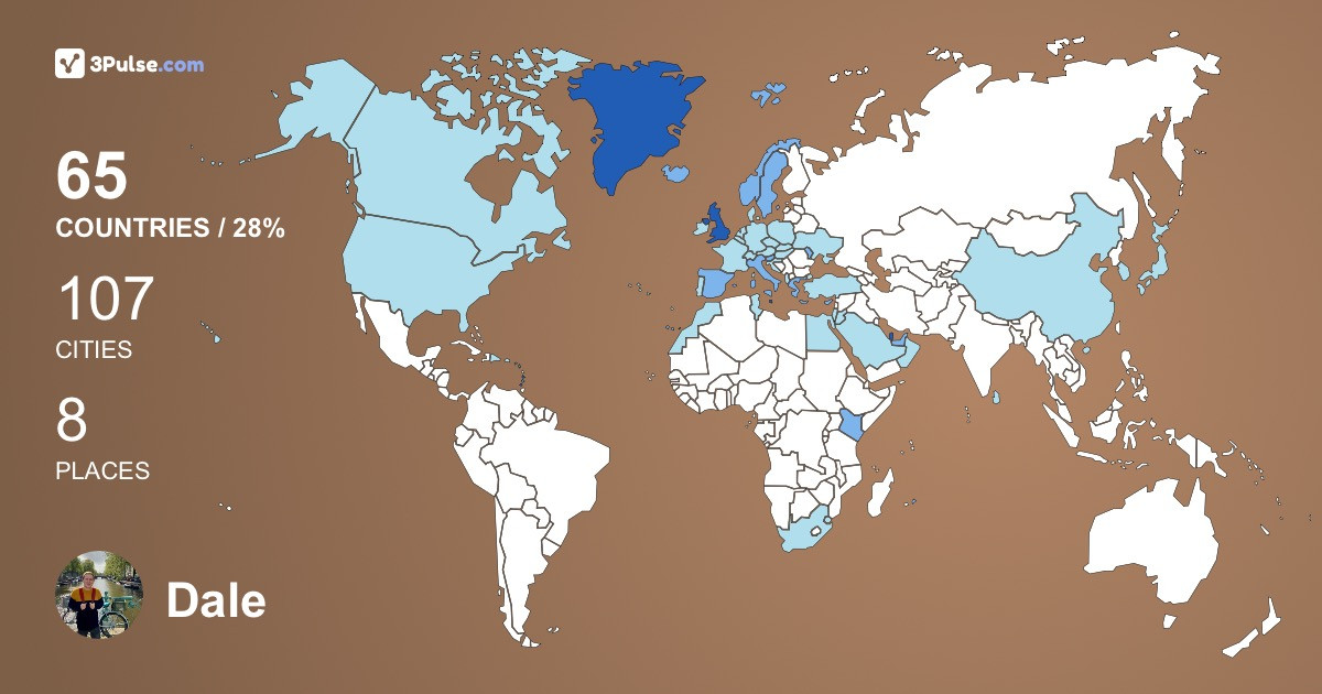Dale Cartie's Travel Map Image