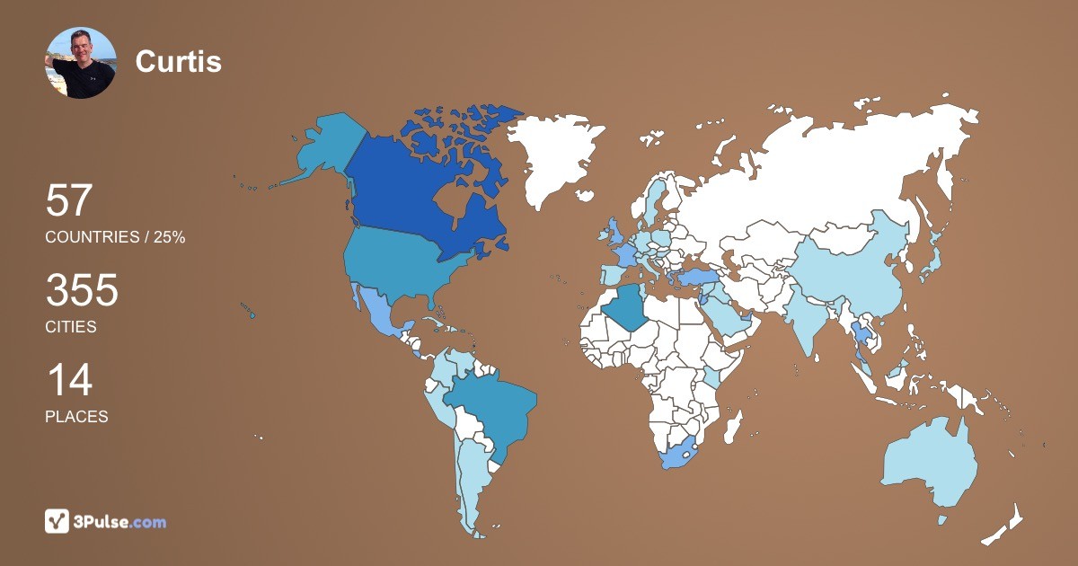 Curtis Betts's Travel Map Image