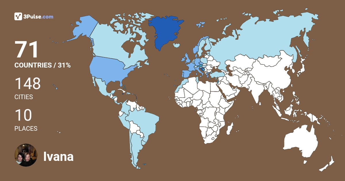 Ivana Krcatovic's Travel Map Image