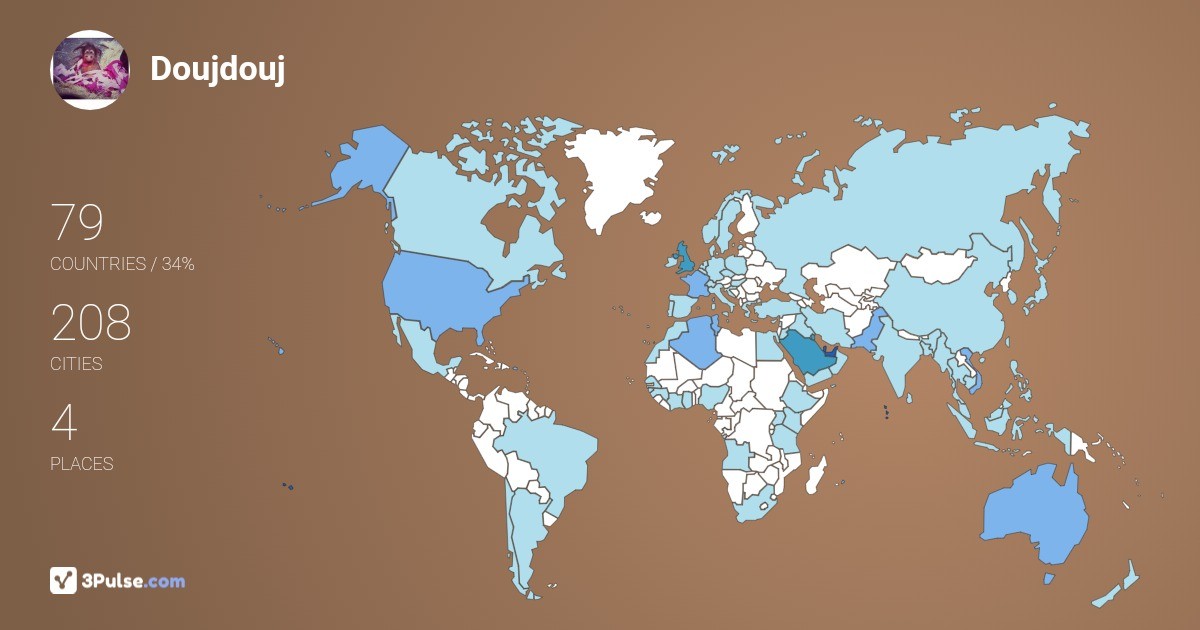 Doujdouj Ar's Travel Map Image