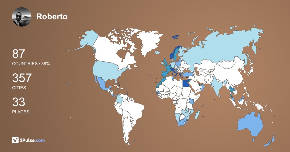Roberto Valenti's Travel Map Image
