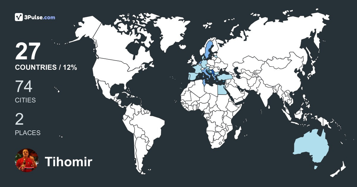 Tihomir Eftimov's Travel Map Image