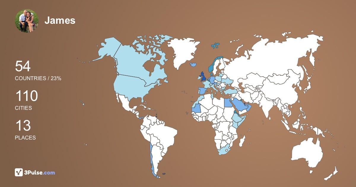 James Tibbitts's Travel Map Image