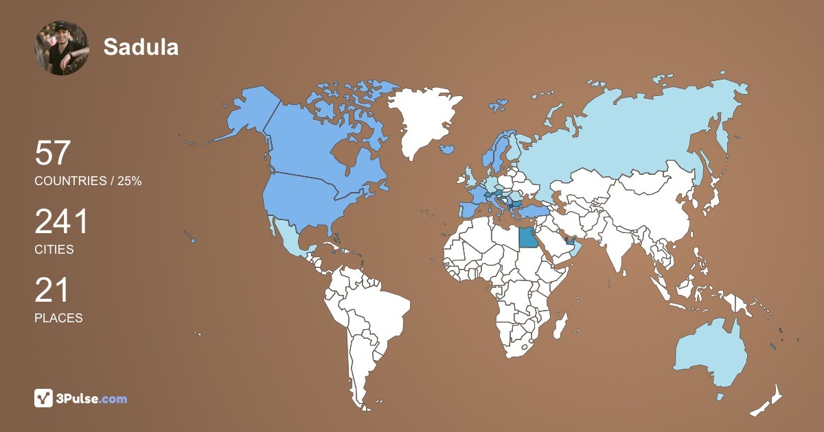 Sadula Azizi's Travel Map Image