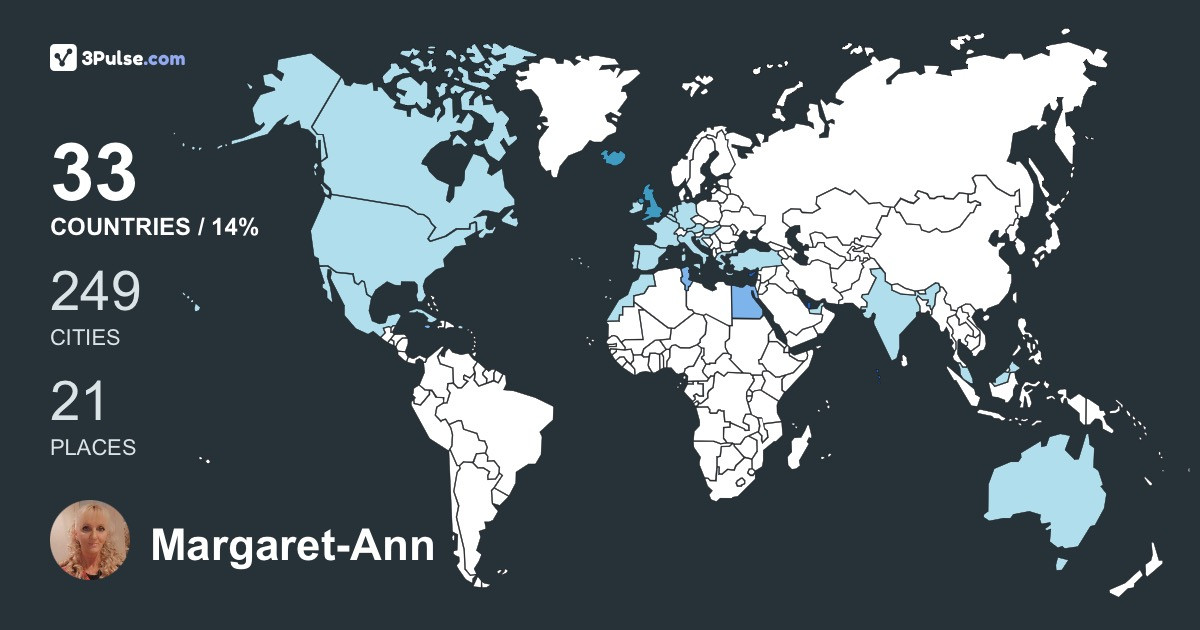 Margaret-Ann Todd's Travel Map Image