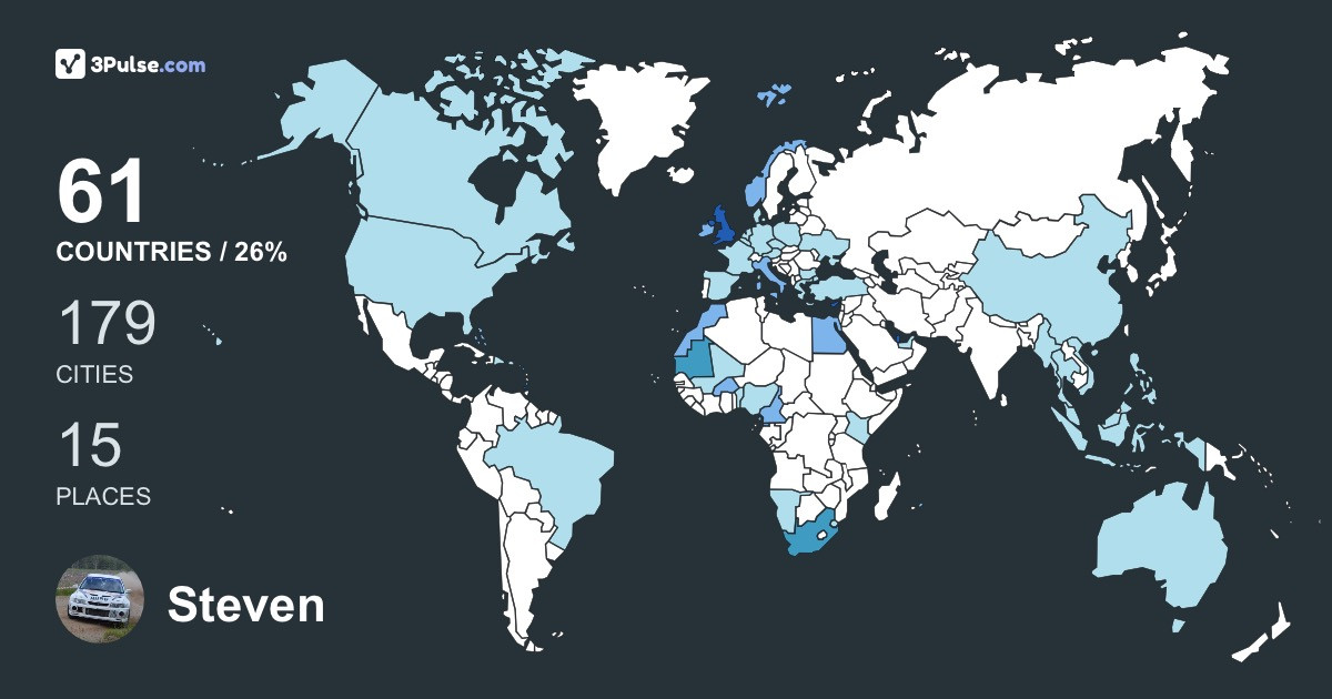 Steven Clark's Travel Map Image