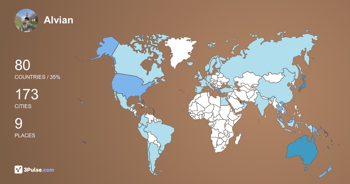 Alvian Permana's Travel Map Image