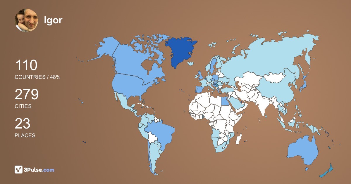 Igor Misic's Travel Map Image