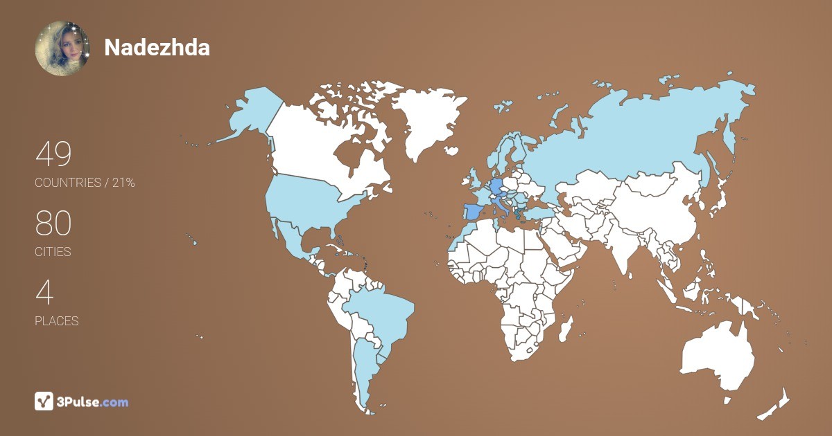 Nadezhda Hadzhiyan's Travel Map Image