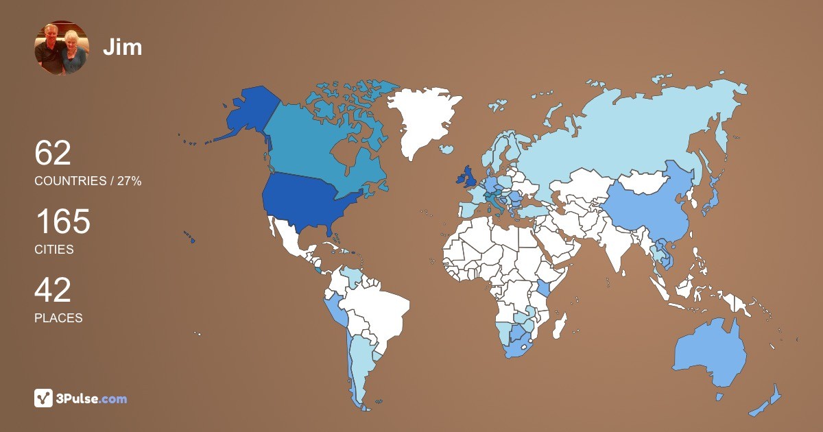 Jim Wilson's Travel Map Image
