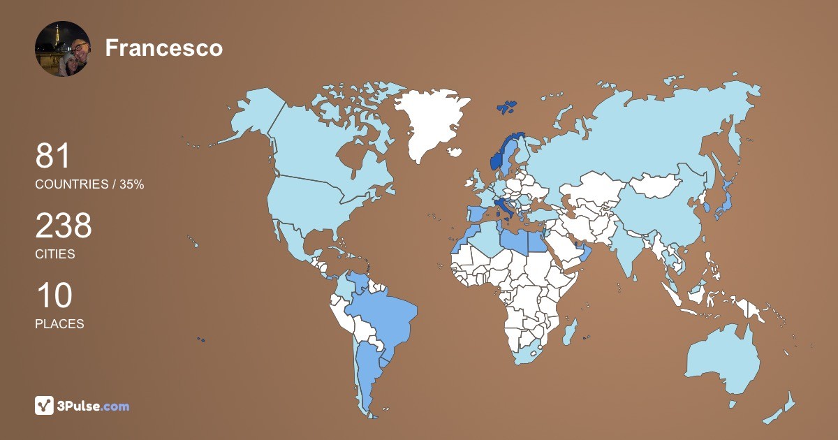Francesco Sitra's Travel Map Image