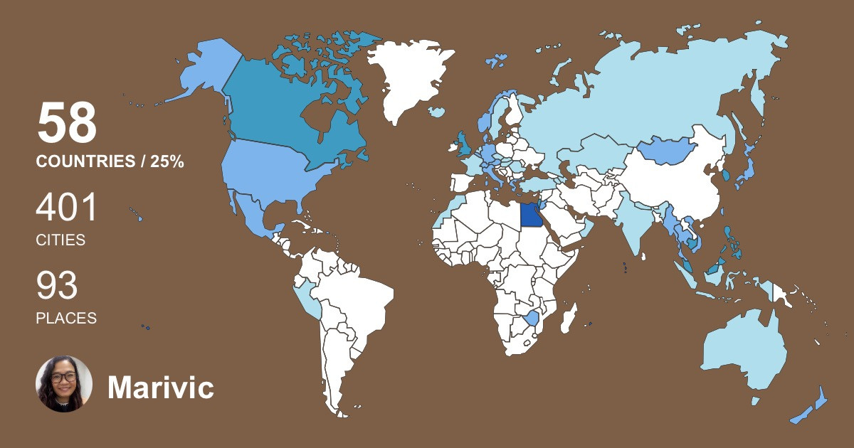 Marivic Arteta-Cheng's Travel Map Image