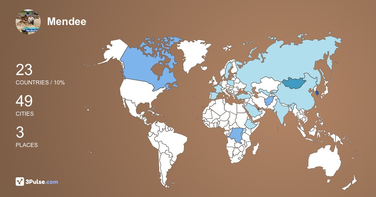 Mendee Mendbileg's Travel Map Image