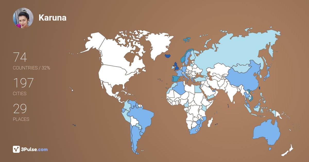 Karuna Nidhi's Travel Map Image