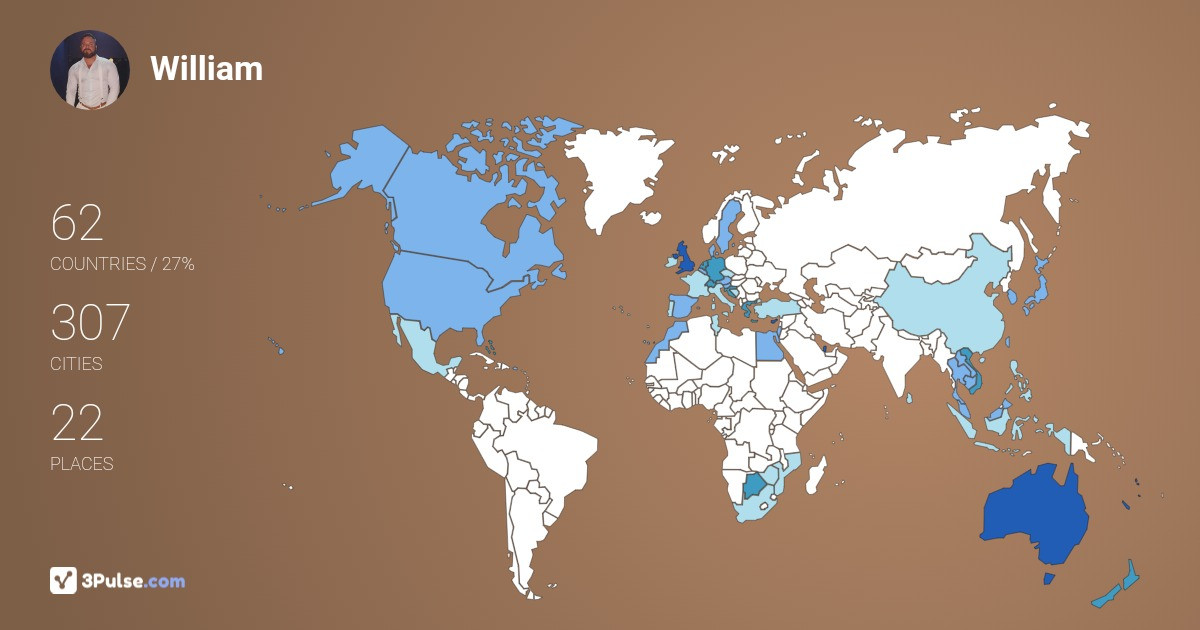 William Barlow's Travel Map Image