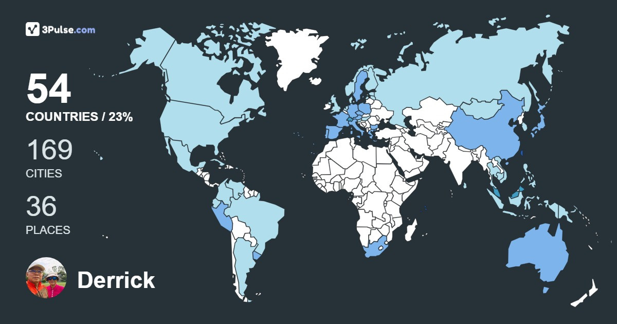 Derrick Lee's Travel Map Image