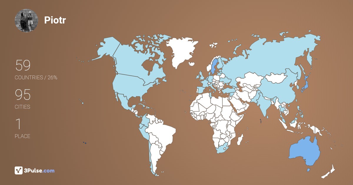 Piotr Koczewski's Travel Map Image