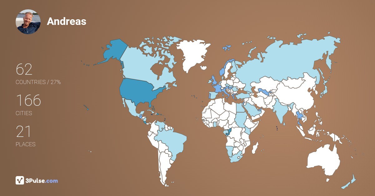 Andreas Cieplick's Travel Map Image