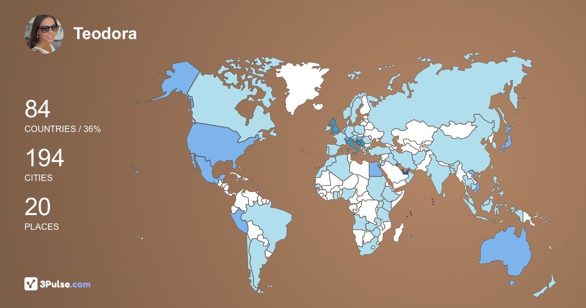 Teodora Blagojevic's Travel Map Image