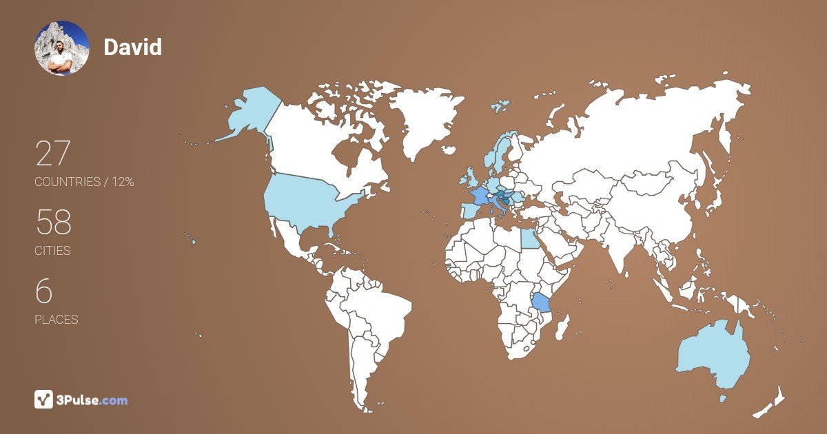 David Beraldo's Travel Map Image