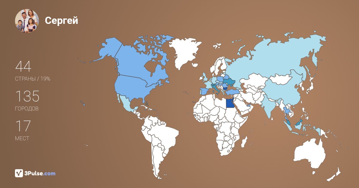 Сергей Закордонский's Travel Map Image