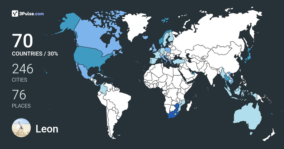 Leon Kirton's Travel Map Image