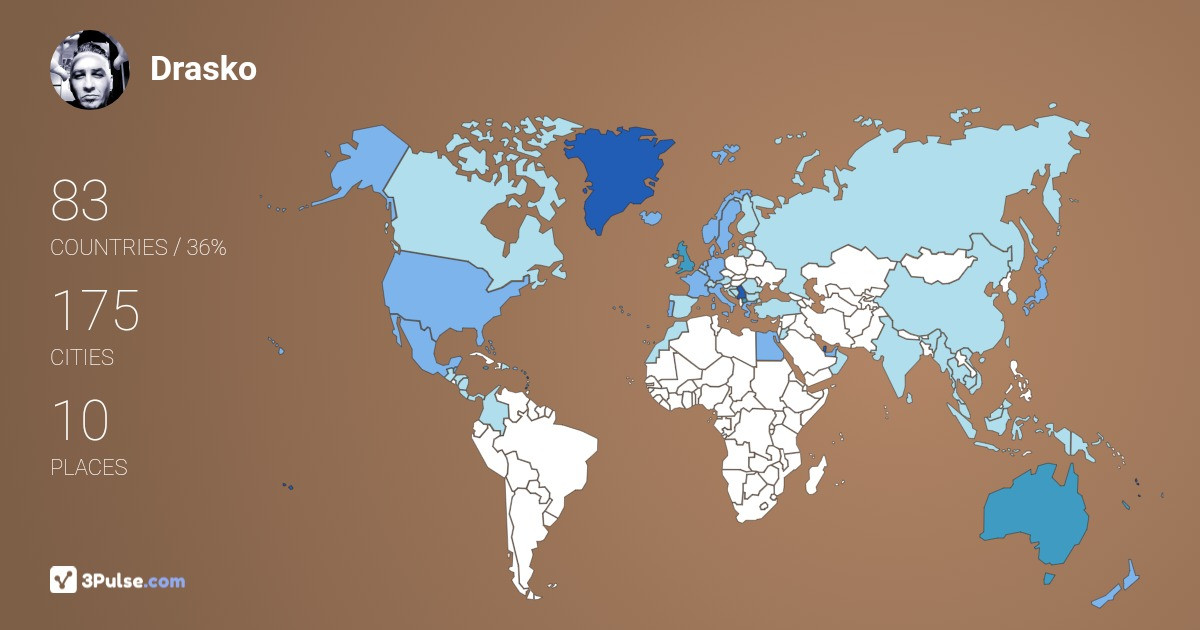 Drasko Zivanovic's Travel Map Image