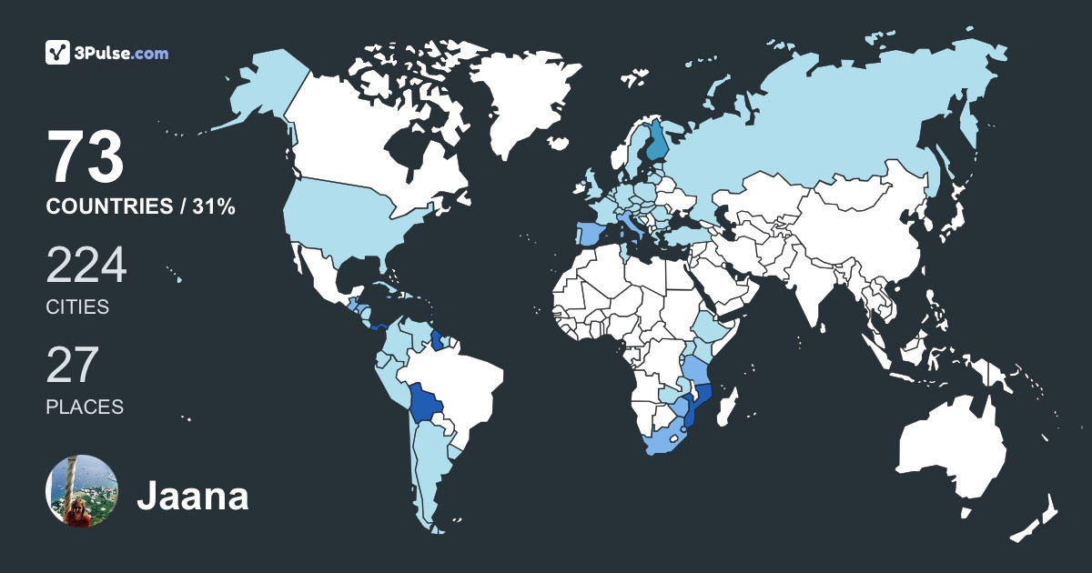 Jaana Keitaanranta's Travel Map Image