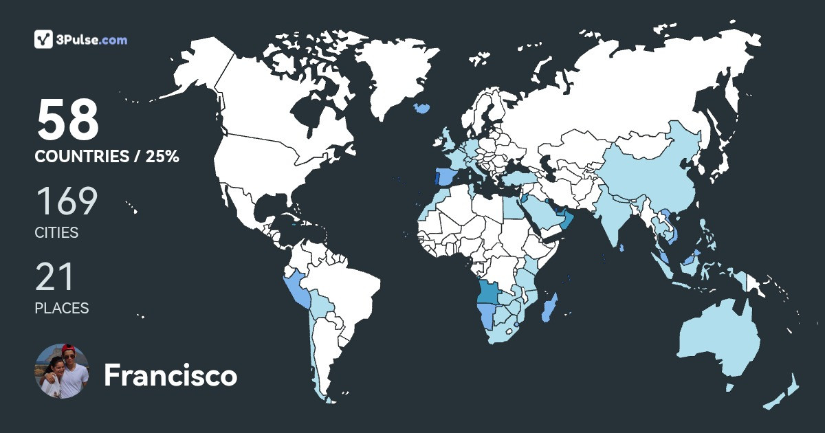 Francisco Cerdeira's Travel Map Image
