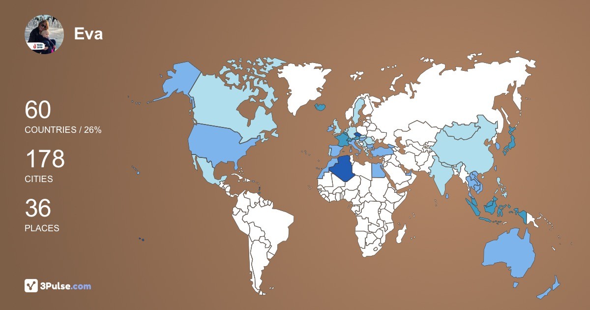 Eva Pejsova's Travel Map Image