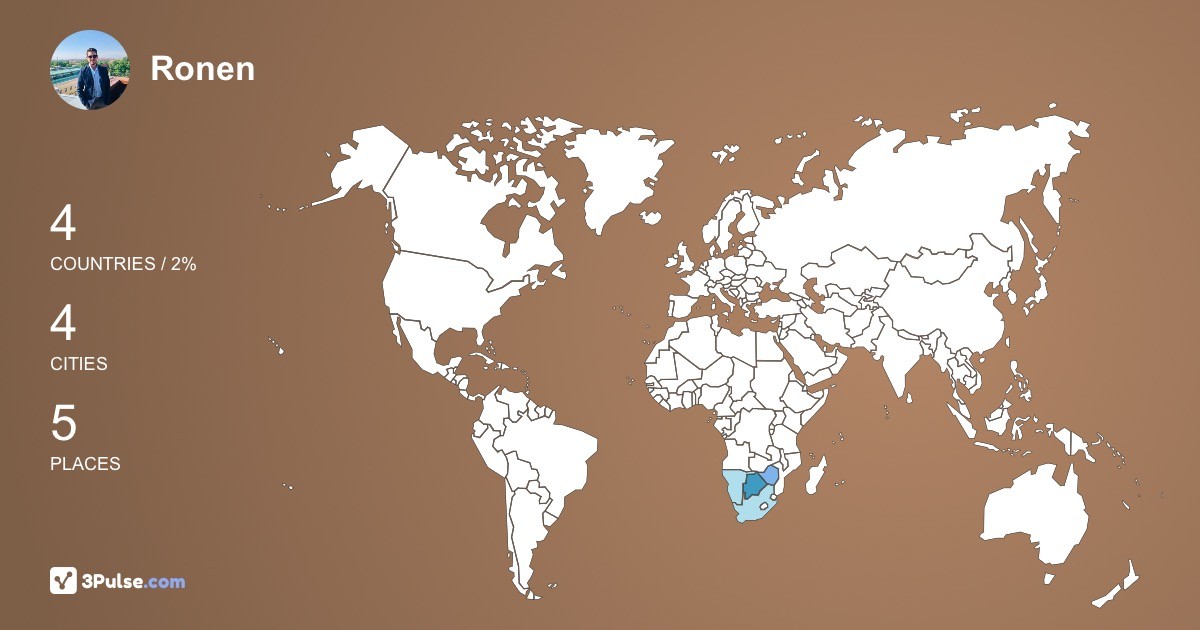 Ronen Philip's Travel Map Image