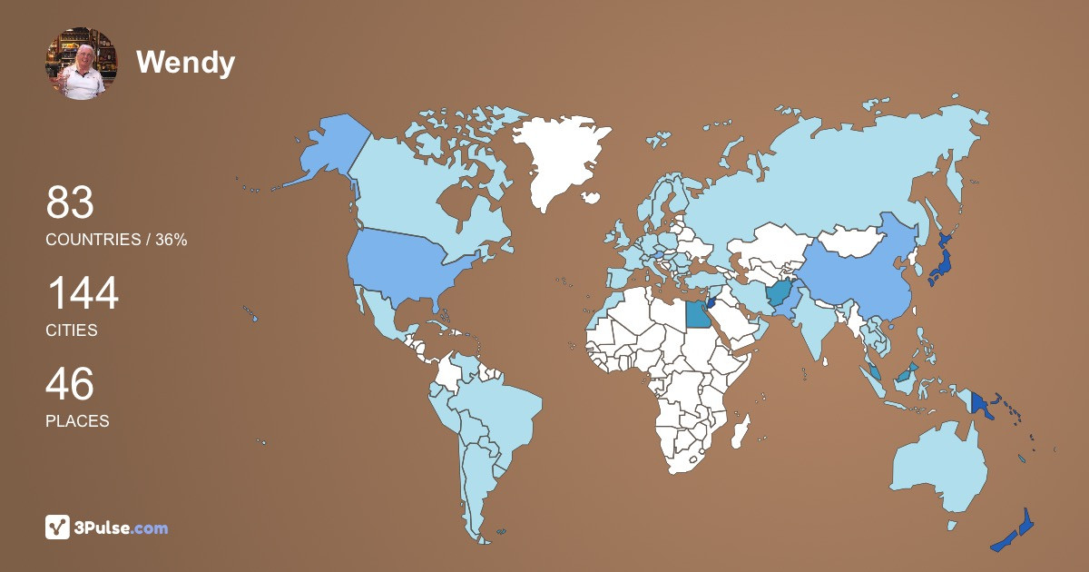 Wendy Whittem-Trunz's Travel Map Image