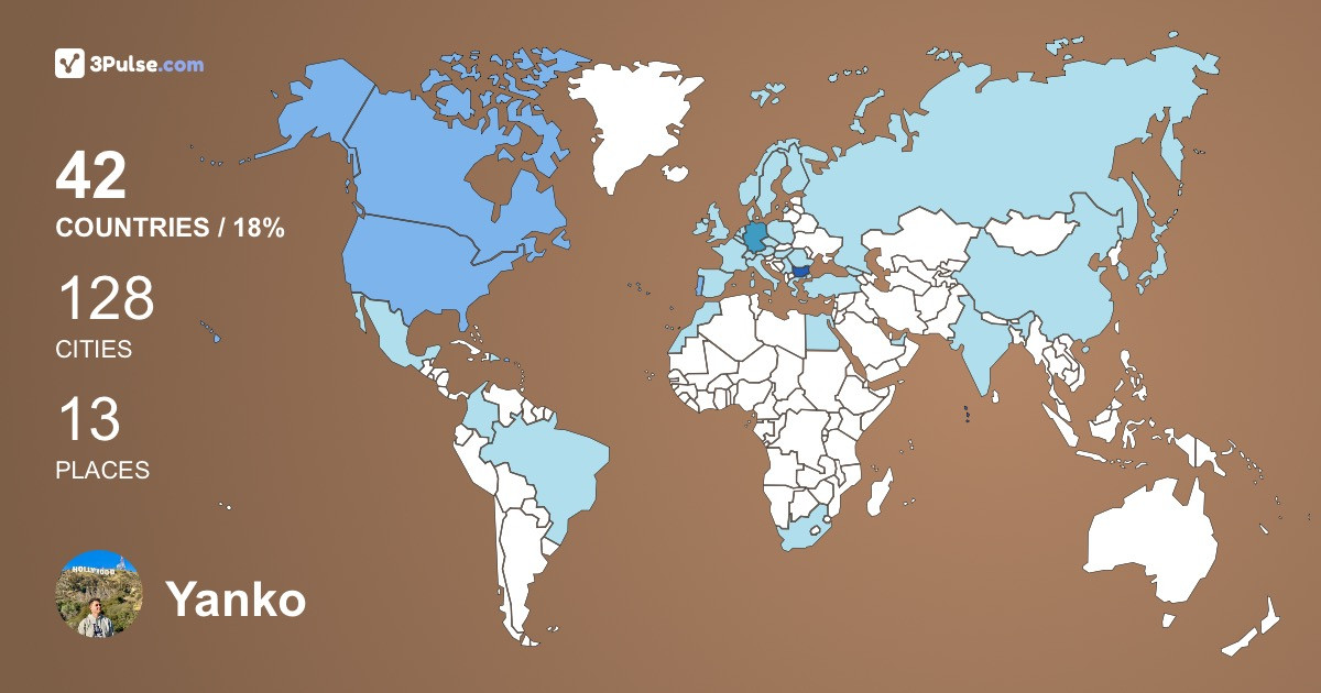 Yanko Bobev's Travel Map Image