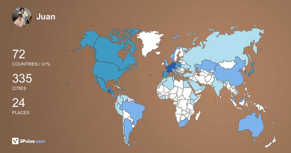 Juan Marroquin's Travel Map Image