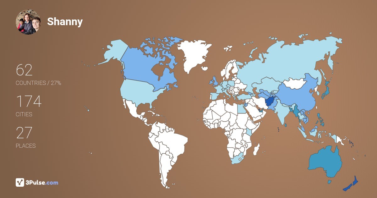 Shanny Campbell's Travel Map Image