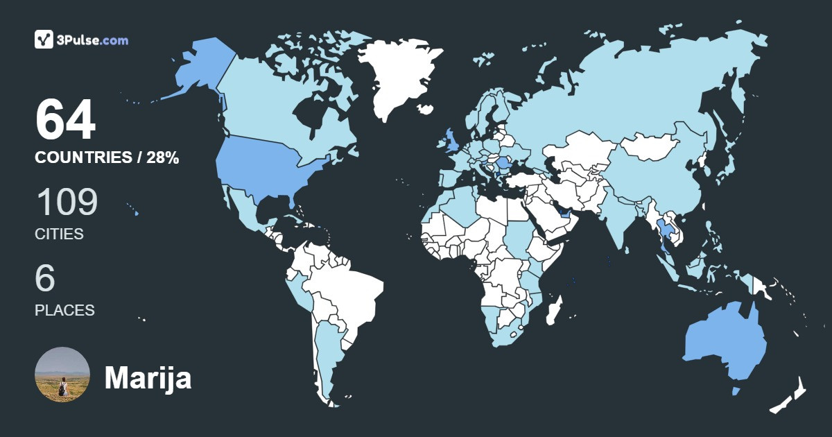 Marija Gjorgjioska's Travel Map Image