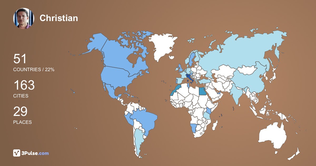 Christian DAcquisto's Travel Map Image