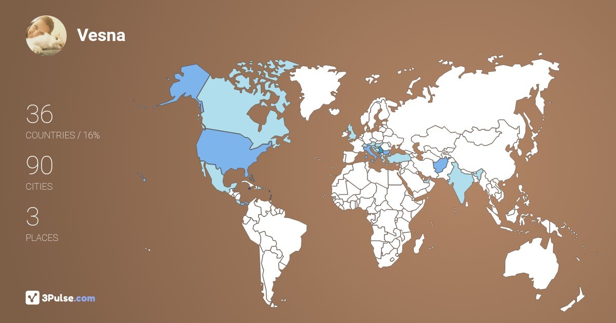Vesna Levkovska's Travel Map Image
