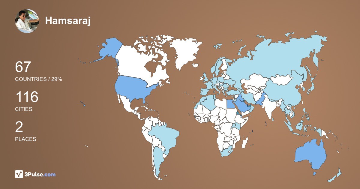 Изображение Карты путешествий Hamsaraj Shetty