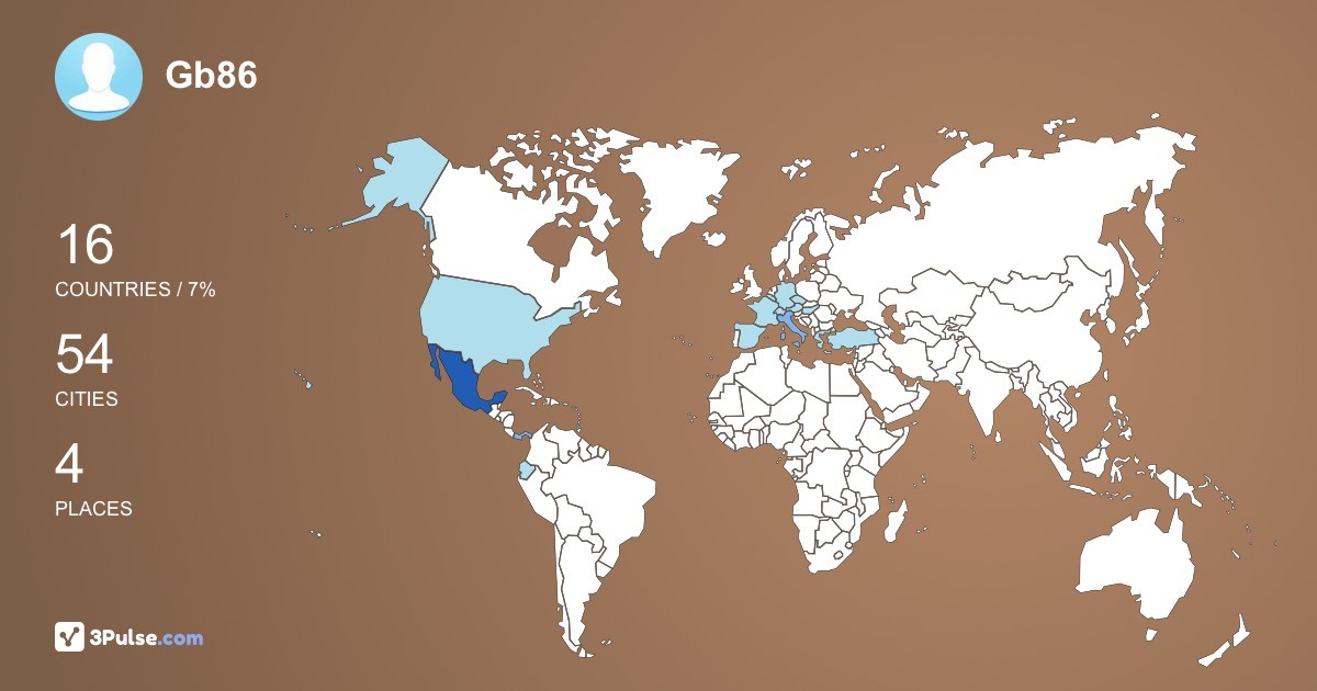 Gb86's Travel Map Image