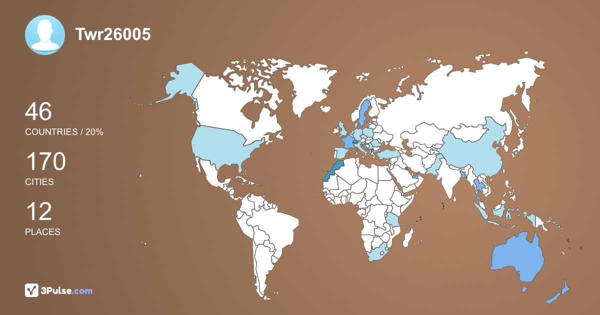Twr26005's Travel Map Image