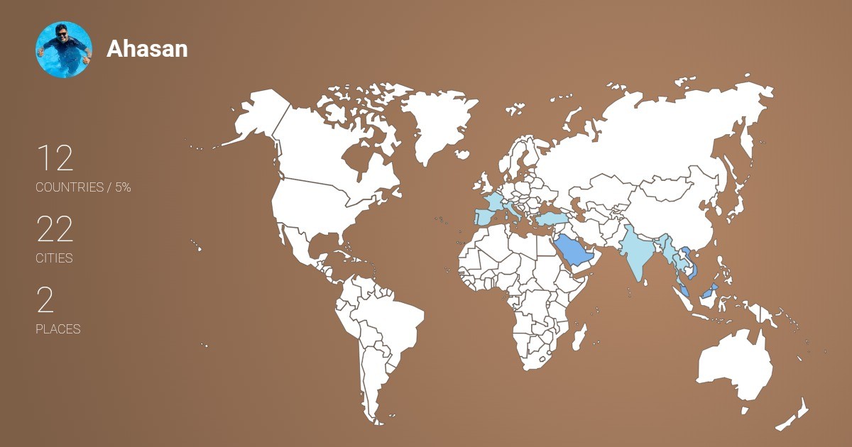 Ahasan Mahmood's Travel Map Image