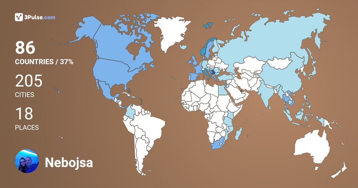 Изображение Карты путешествий Nebojsa Stojanovic
