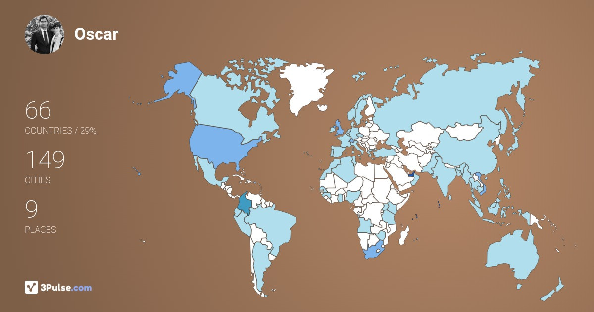 Oscar Lopierre's Travel Map Image