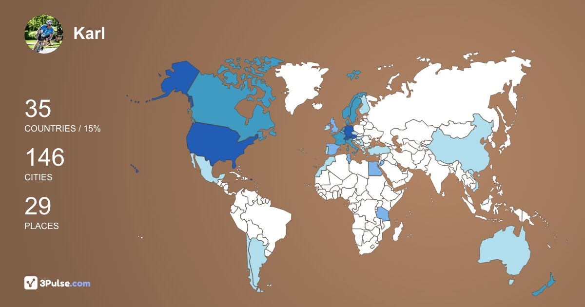 Karl Steinke's Travel Map Image