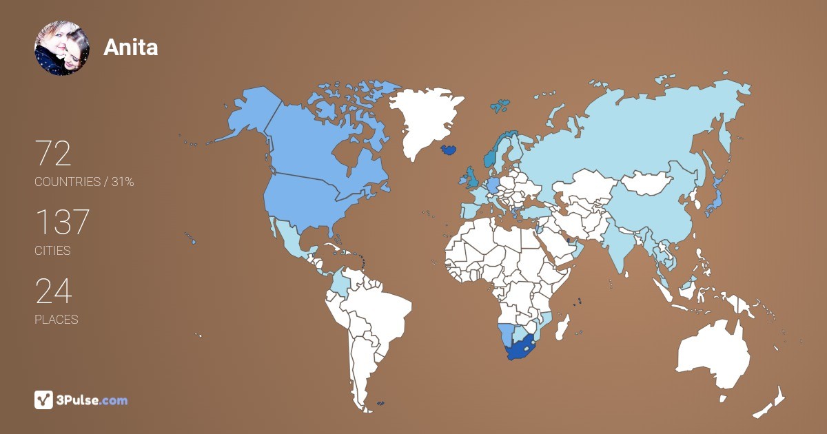 Anita Boerefijn's Travel Map Image