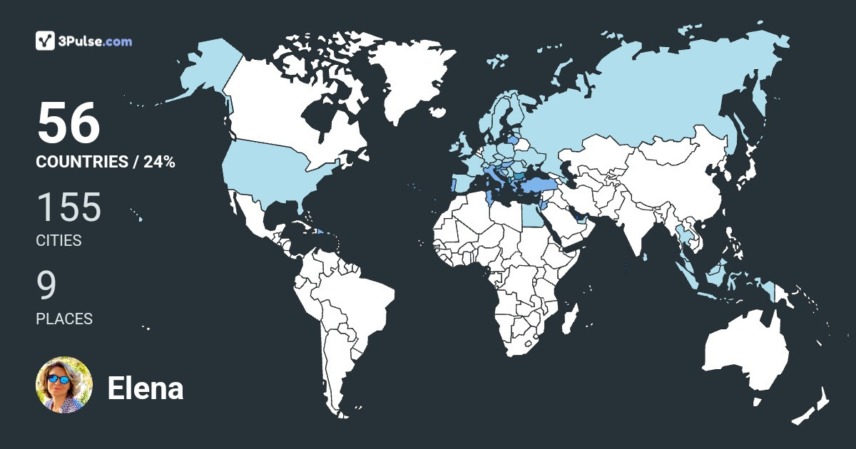 Elena Gligorovska's Travel Map Image