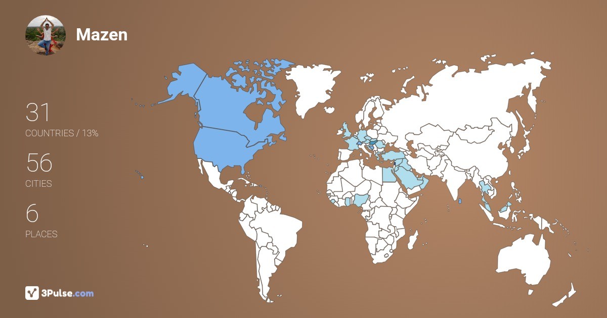 Mazen Kanaan's Travel Map Image